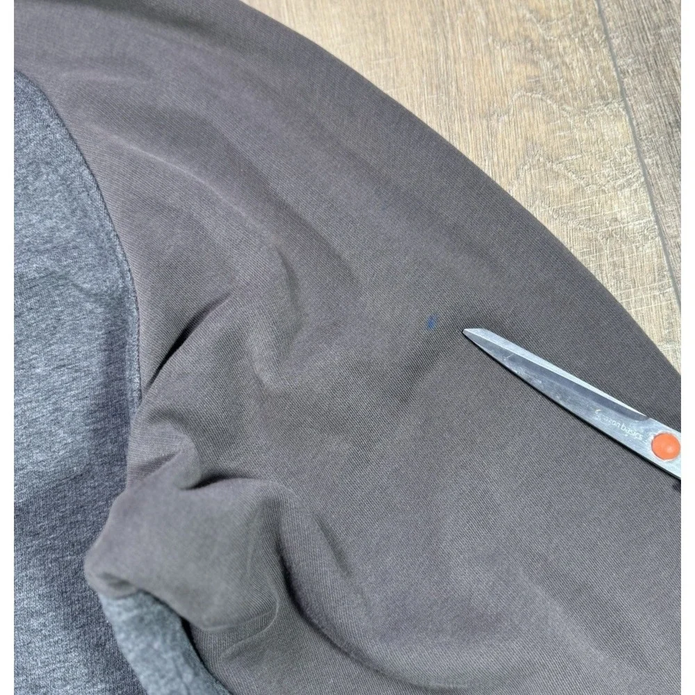 Vintage 00s Y2K Nike Spellout Center Swoosh Gray Brown Hooded Sweatshirt Large